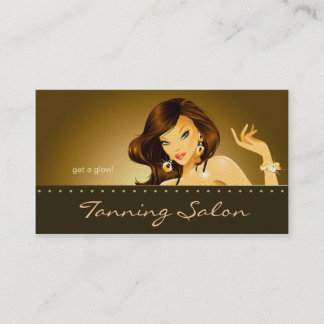 Carte De Visite Obscurité de bronzage de femme de double or de