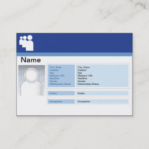 Carte De Visite Obscurité de Myspace - potelée