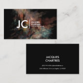 Carte De Visite Obscurité professionnelle abstraite de monogramme (Devant / Derrière)