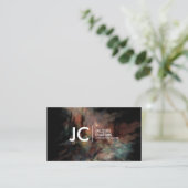 Carte De Visite Obscurité professionnelle abstraite de monogramme (Debout devant)