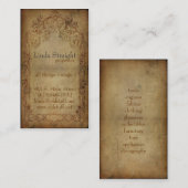 Carte De Visite Obscurité vintage d'élégance (Devant / Derrière)