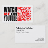 Carte De Visite Observez-moi sur YouTube | modernes (foncé) (Devant / Derrière)