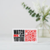 Carte De Visite Observez-moi sur YouTube | modernes (foncé) (Debout devant)
