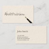 Carte de visite obstétricien écrit à la main (Devant / Derrière)