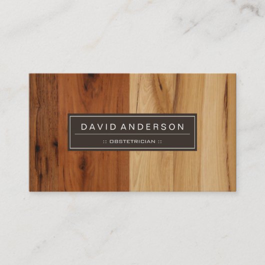 Carte De Visite Obstétricien - Regarder le grain de bois (Devant)