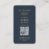 Carte De Visite Obstétrique OBGYN moderne Gynécologue bleu foncé (Dos)