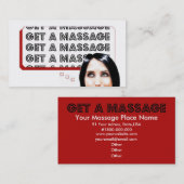Carte De Visite Obtenez un massage (Devant / Derrière)