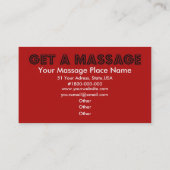 Carte De Visite Obtenez un massage (Dos)