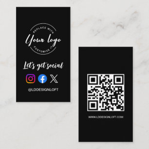 Carte De Visite Obtenons des médias sociaux QR code site Web Perso
