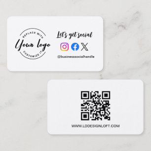 Carte De Visite Obtenons des médias sociaux QR code site Web Perso