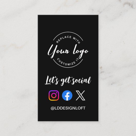 Carte De Visite Obtenons le site des médias sociaux Logo personnal (Devant)