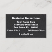 Carte de visite occidental de plaisir (Dos)