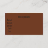 Carte de visite occidental de Sedona (Dos)