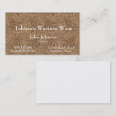 Carte de visite occidental d'impression en cuir (Devant / Derrière)