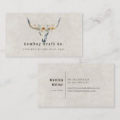 Carte de visite occidental du crâne Longhorn (Devant / Derrière)