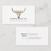 Carte de visite occidental du crâne Longhorn (Devant / Derrière)