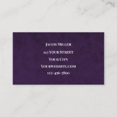 Carte De Visite Occidental Violet Blanc Rustique Taureau Crâne Gra (Dos)