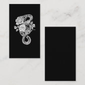 Carte De Visite Occulte Serpent Rose Wicca Goth Witchcraft (Devant / Derrière)