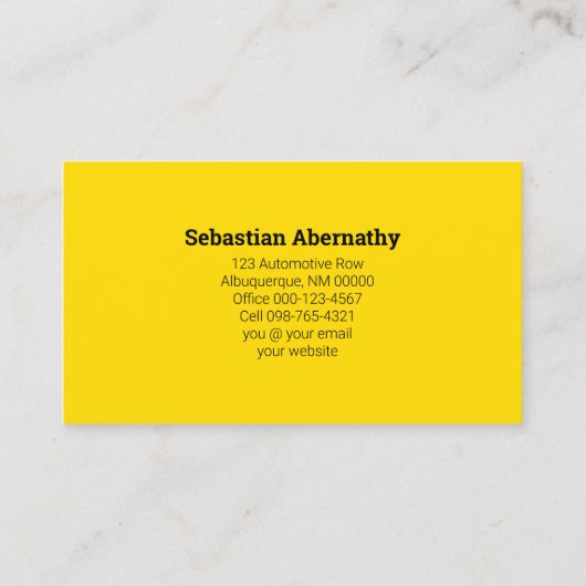 Carte De Visite Occupation automobile personnalisée Automobile Jau (Dos)
