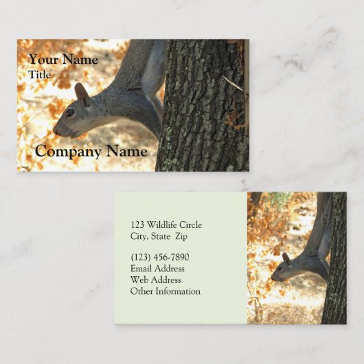 Carte de visite occupé d'écureuil (Devant / Derrière)