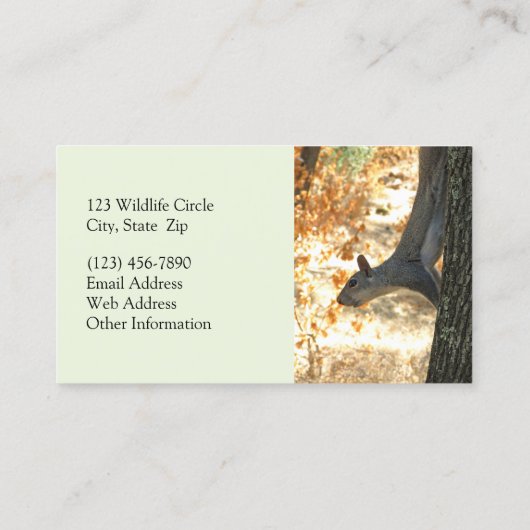 Carte de visite occupé d'écureuil (Dos)