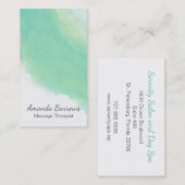 Carte De Visite Océan Aqua Blue Aquarelle Abstraite (Devant / Derrière)