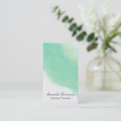 Carte De Visite Océan Aqua Blue Aquarelle Abstraite (Debout devant)