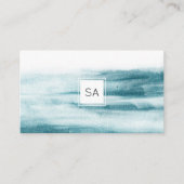 Carte de visite Océan Aquarelle Bleue Moderne (Devant)