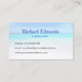 Carte De Visite Ocean Beach Aqua Blue Sea Travel Monogramme modern (Dos)