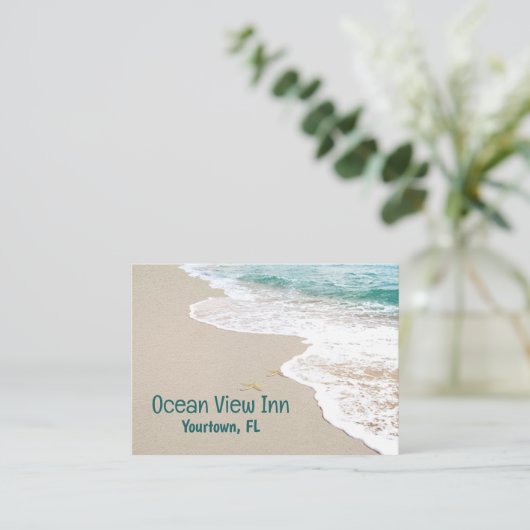 Carte De Visite Ocean Beach Avec Starfish (Debout devant)