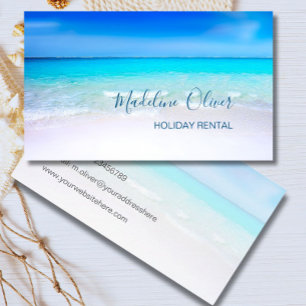 Carte De Visite Ocean Beach Sea Location de vacances Aqua Blue élé