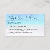 Carte De Visite Ocean Beach Sea Travel Agent Bleu élégant (Dos)