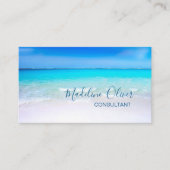 Carte De Visite Ocean Beach Sea Travel Aqua Blue élégant (Devant)