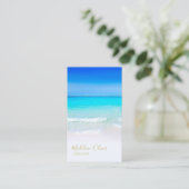 Carte De Visite Ocean Beach Sea Travel Spa Blue Gold Style (Debout devant)