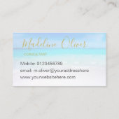 Carte De Visite Ocean Beach Sea Travel Spa Blue Gold Style (Dos)