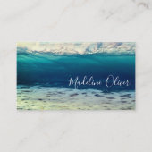 Carte De Visite Ocean Beach Sea Wave Voyage Blue Modern (Devant)