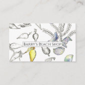 Carte De Visite Ocean Beach Shells Sea Plantes Kelp Seaweed (Devant)