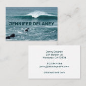 Carte De Visite Ocean Beach Waves Sea Blue Photo Voyage Turquoise (Devant / Derrière)