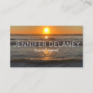 Carte De Visite Ocean Beach Waves Sunset Nature Photo Voyage