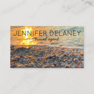 Carte De Visite Ocean Beach Waves Sunset Seashs Photo Voyage