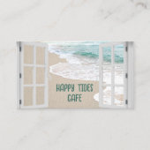 Carte De Visite Ocean Beach Window With Surf Scene (Devant)
