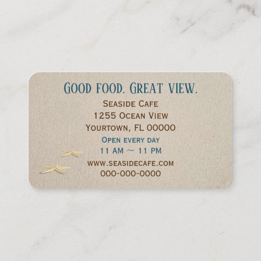 Carte De Visite Ocean Beach With Surf (Dos)