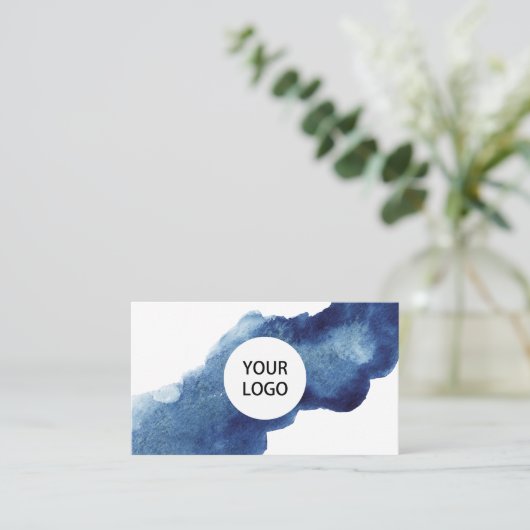 Carte De Visite Océan bleu Abstrait (Debout devant)