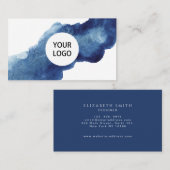 Carte De Visite Océan bleu Abstrait (Devant / Derrière)