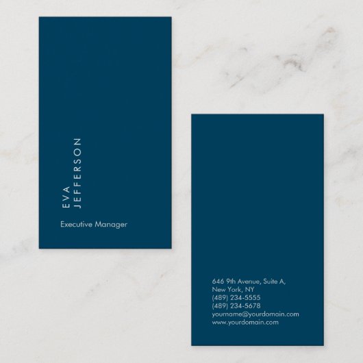 Carte De Visite Océan bleu élégant unique moderne (Devant / Derrière)