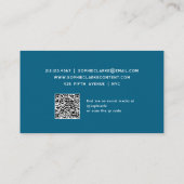 Carte De Visite Ocean Blue | Écriture rétro avec QR Code (Dos)