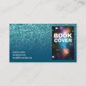 Carte De Visite Ocean Blue et Turquoise Ombre Parties scintillant (Dos)