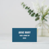Carte De Visite Ocean Blue White Hair & Make Up Design Moderne (Debout devant)