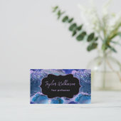 Carte De Visite Océan d'agate bleu foncé et violet (Debout devant)
