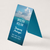 Carte De Visite Océan Eau Bleu Arrière - plan Étroit Debout (Dos)